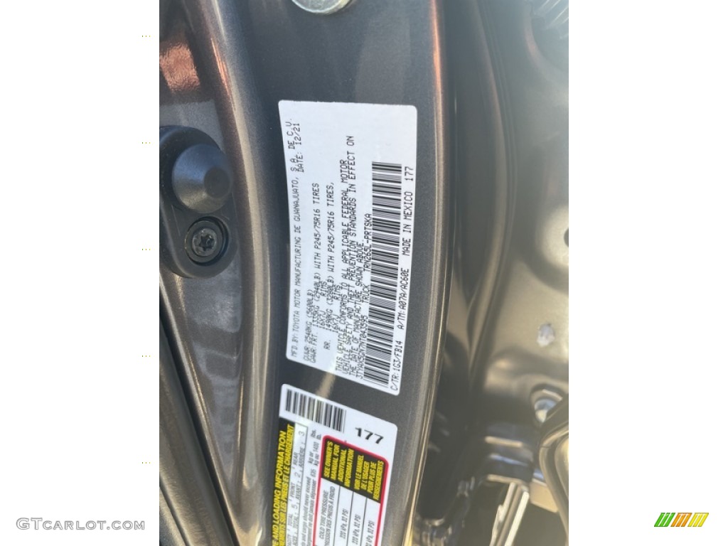 2022 Tacoma Color Code 1G3 for Magnetic Gray Metallic Photo #143690880