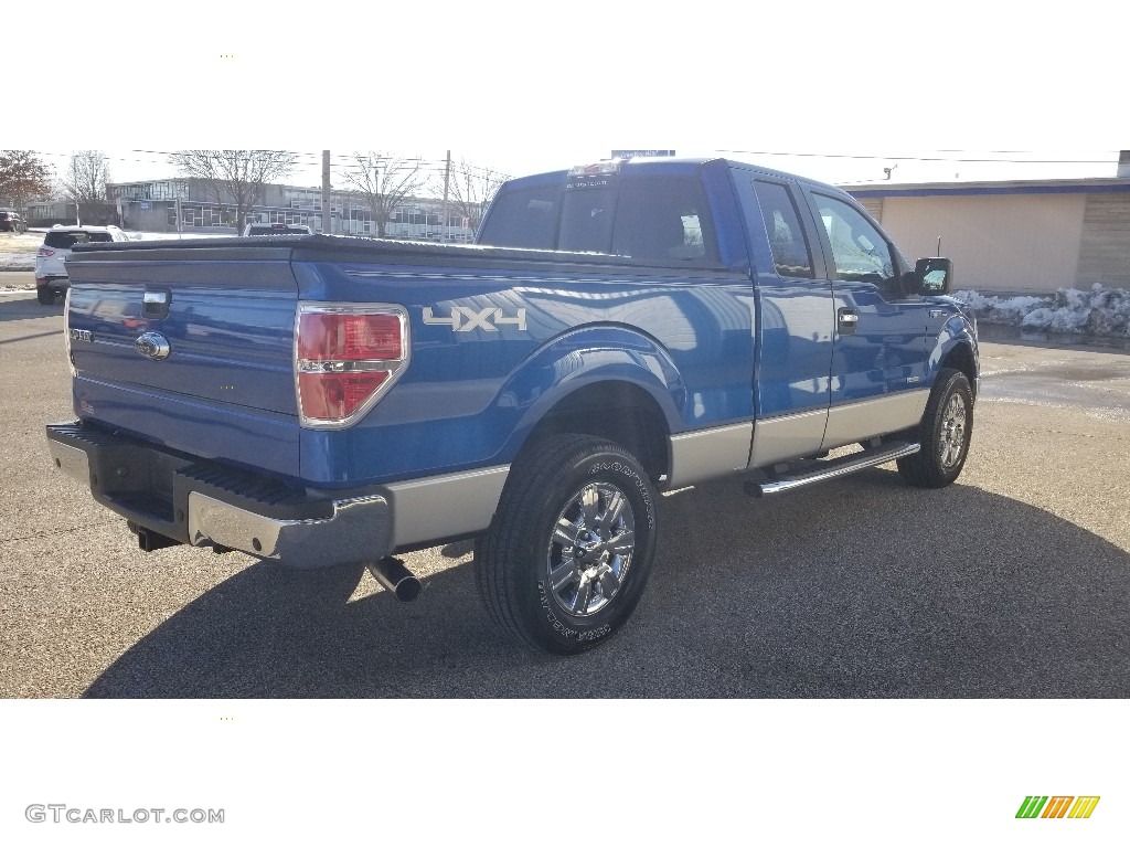 2012 F150 XLT SuperCab 4x4 - Blue Flame Metallic / Steel Gray photo #4