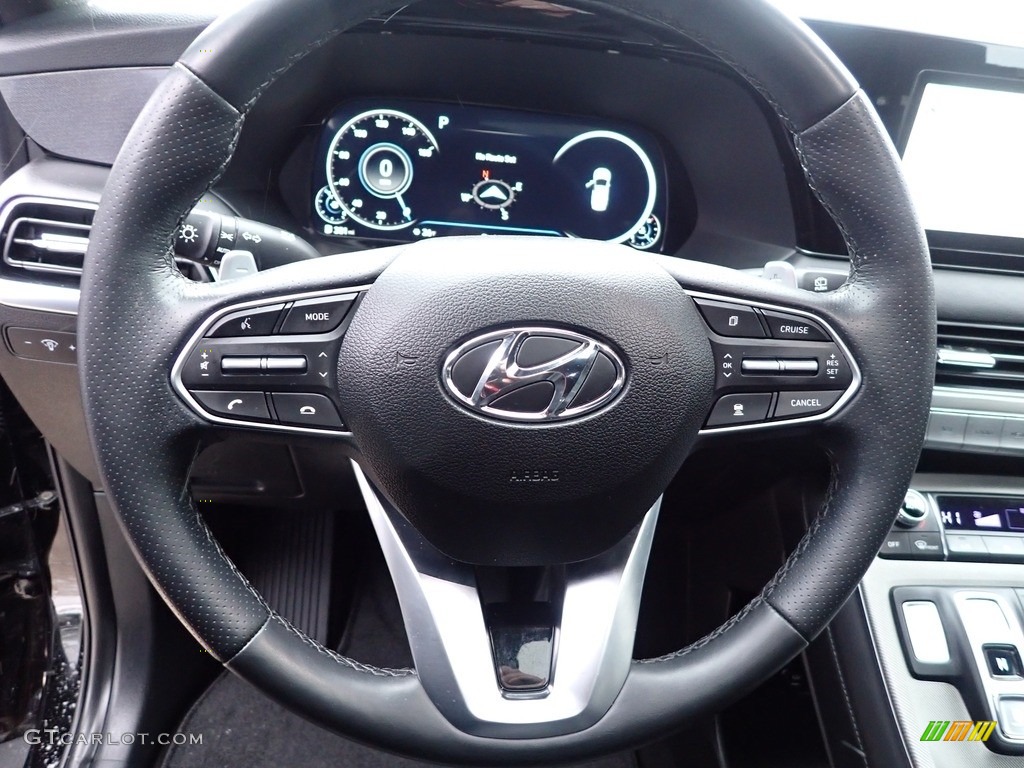 2021 Hyundai Palisade Calligraphy AWD Black Steering Wheel Photo #143694861