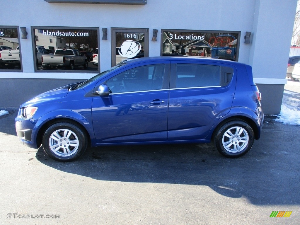 2013 Sonic LT Hatch - Blue Topaz Metallic / Jet Black/Brick photo #1