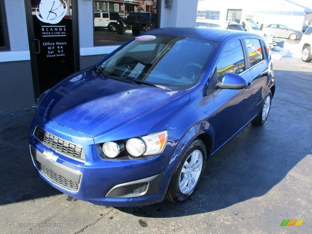 2013 Sonic LT Hatch - Blue Topaz Metallic / Jet Black/Brick photo #2