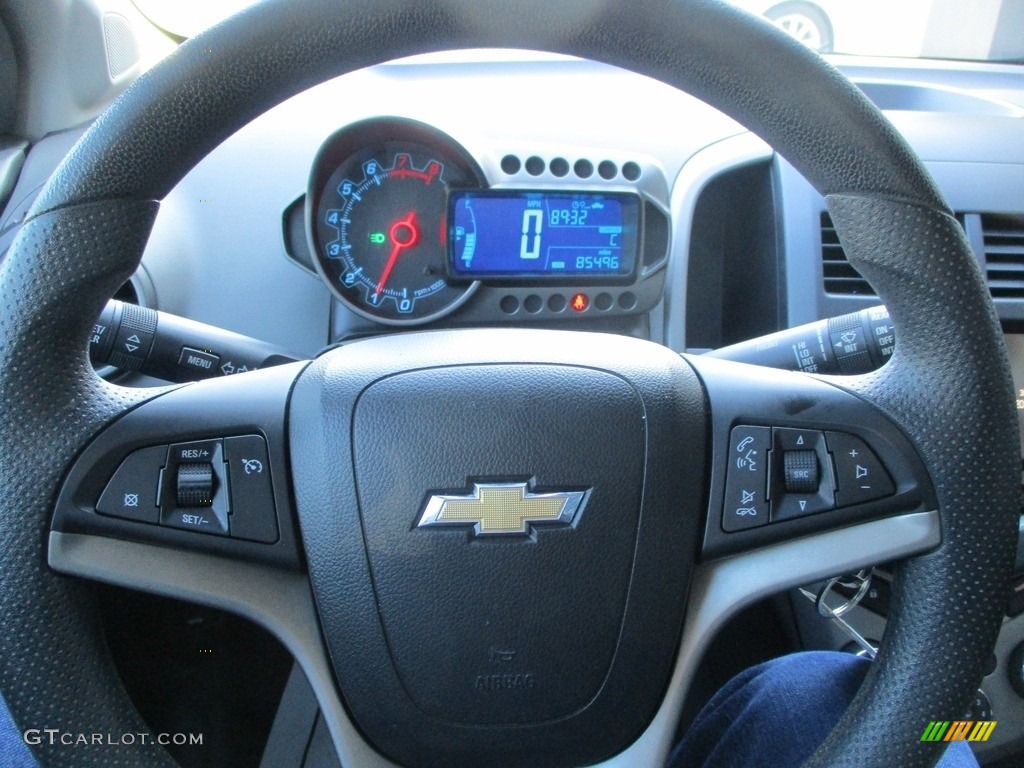 2013 Chevrolet Sonic LT Hatch Jet Black/Brick Steering Wheel Photo #143695299