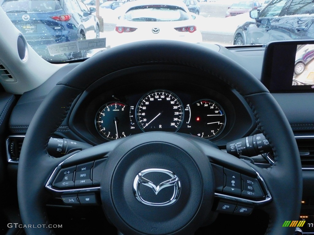 2022 Mazda CX-5 S Premium Plus AWD Black Steering Wheel Photo #143695446