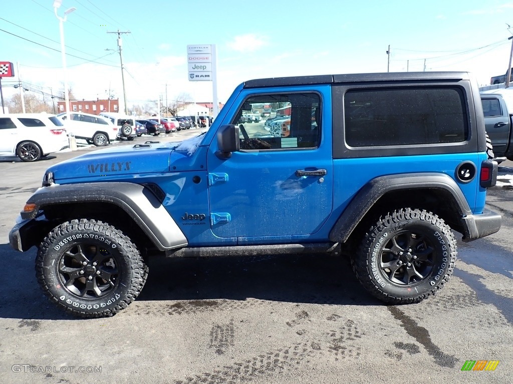 Hydro Blue Pearl 2022 Jeep Wrangler Willys 4x4 Exterior Photo #143695779