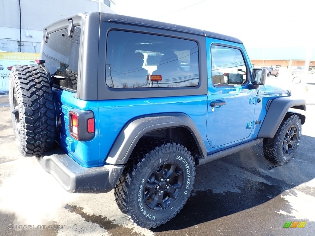 2022 Wrangler Willys 4x4 - Hydro Blue Pearl / Black photo #6