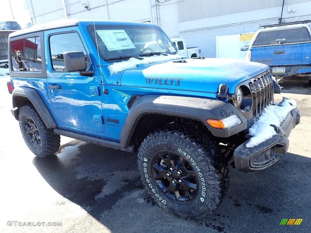 Hydro Blue Pearl 2022 Jeep Wrangler Willys 4x4 Exterior Photo #143695911