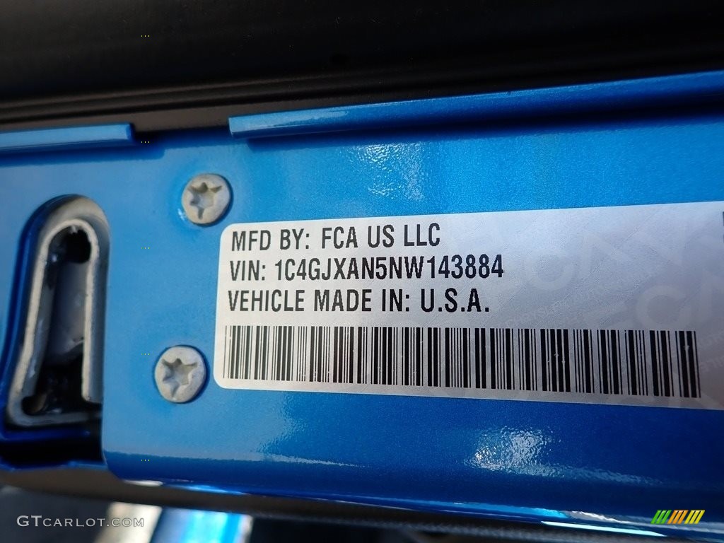2022 Wrangler Willys 4x4 - Hydro Blue Pearl / Black photo #15