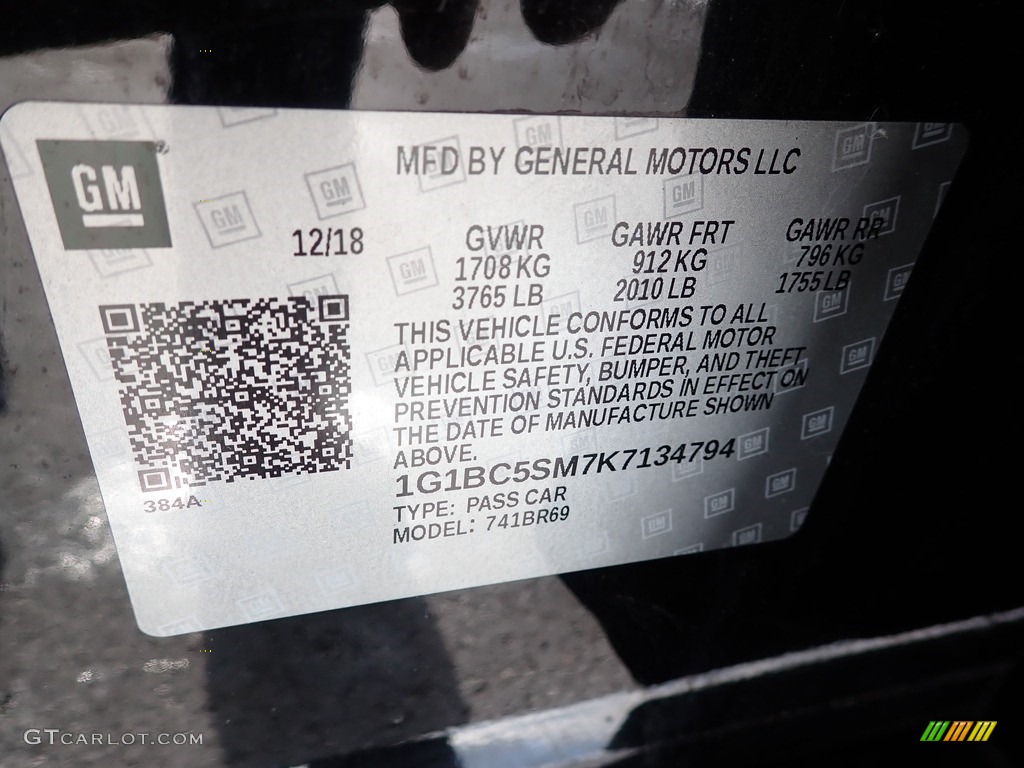 2019 Cruze LS - Mosaic Black Metallic / Jet Black/­Galvanized photo #28