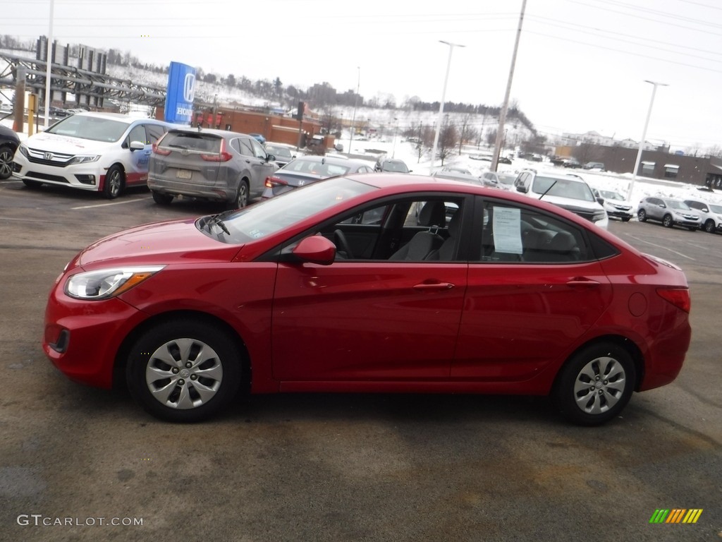 2016 Accent SE Sedan - Boston Red / Gray photo #6