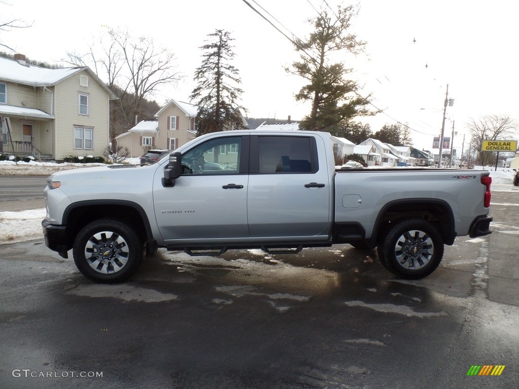 Silver Ice Metallic 2022 Chevrolet Silverado 2500HD Custom Crew Cab 4x4 Exterior Photo #143705944