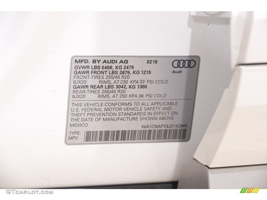 2018 Q5 2.0 TFSI Prestige quattro - Ibis White / Nougat Brown photo #23