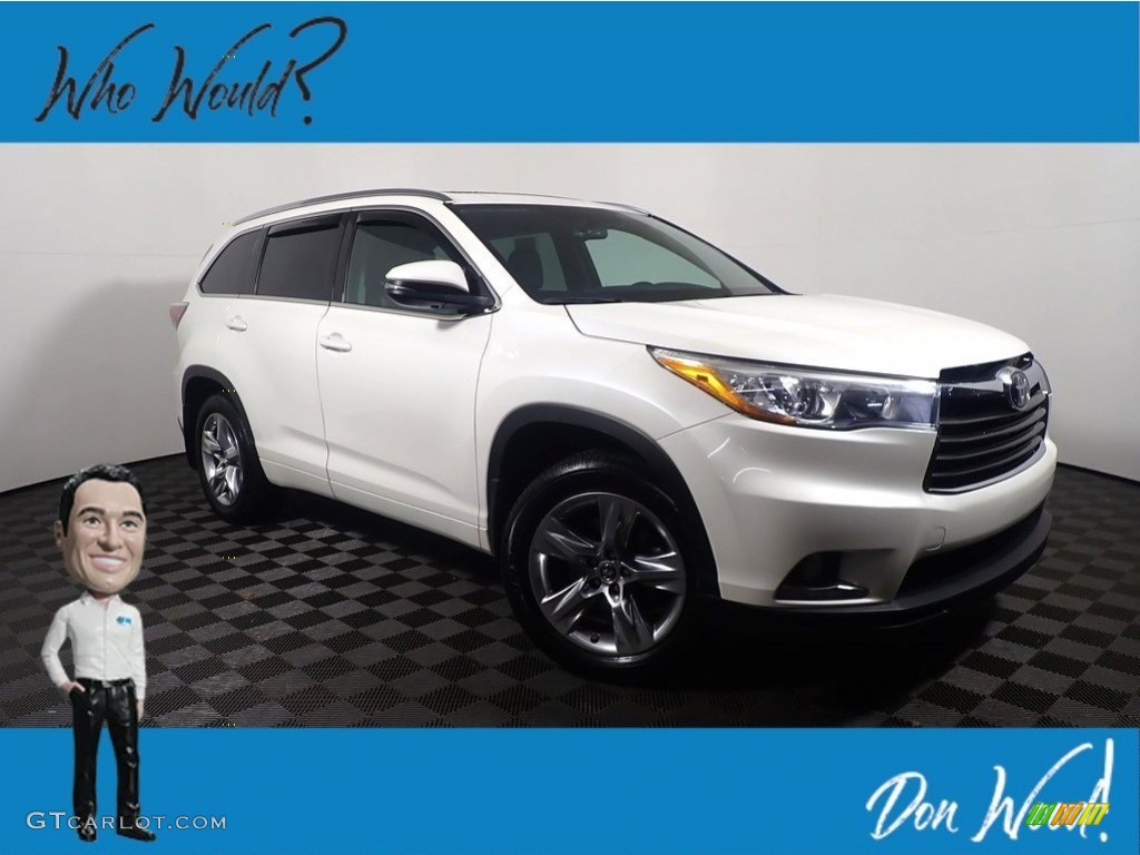 2016 Highlander Limited Platinum AWD - Blizzard Pearl / Black photo #1