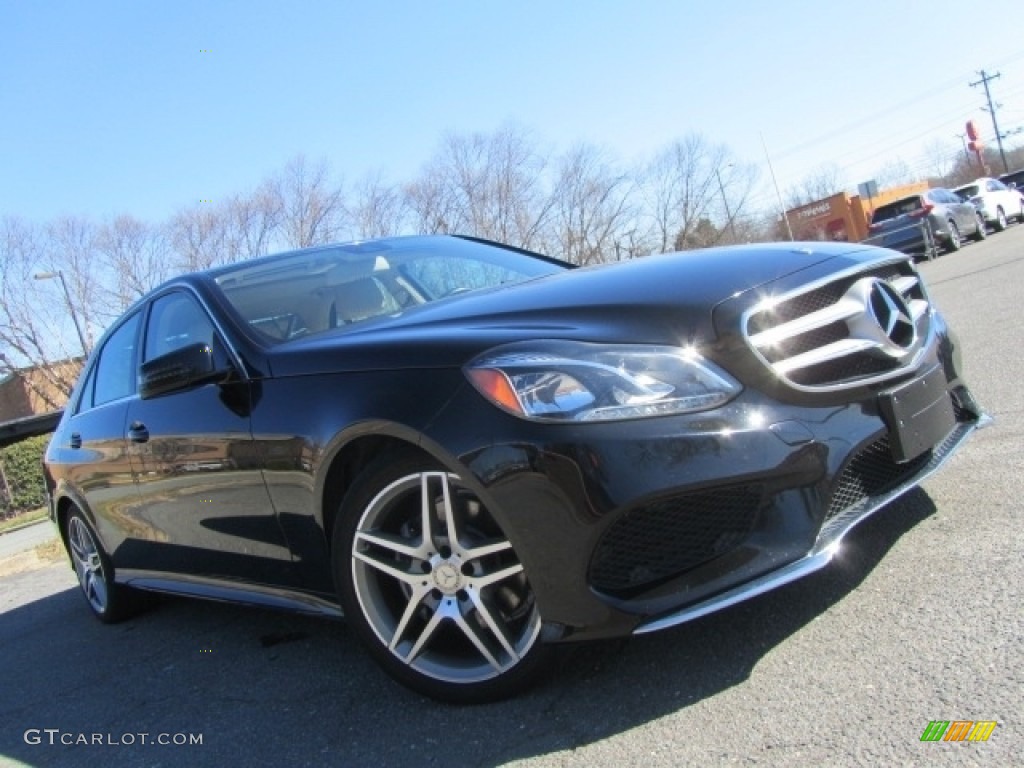 2014 E 350 4Matic Sport Sedan - Black / Silk Beige/Espresso Brown photo #1