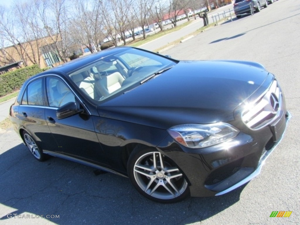 2014 E 350 4Matic Sport Sedan - Black / Silk Beige/Espresso Brown photo #3