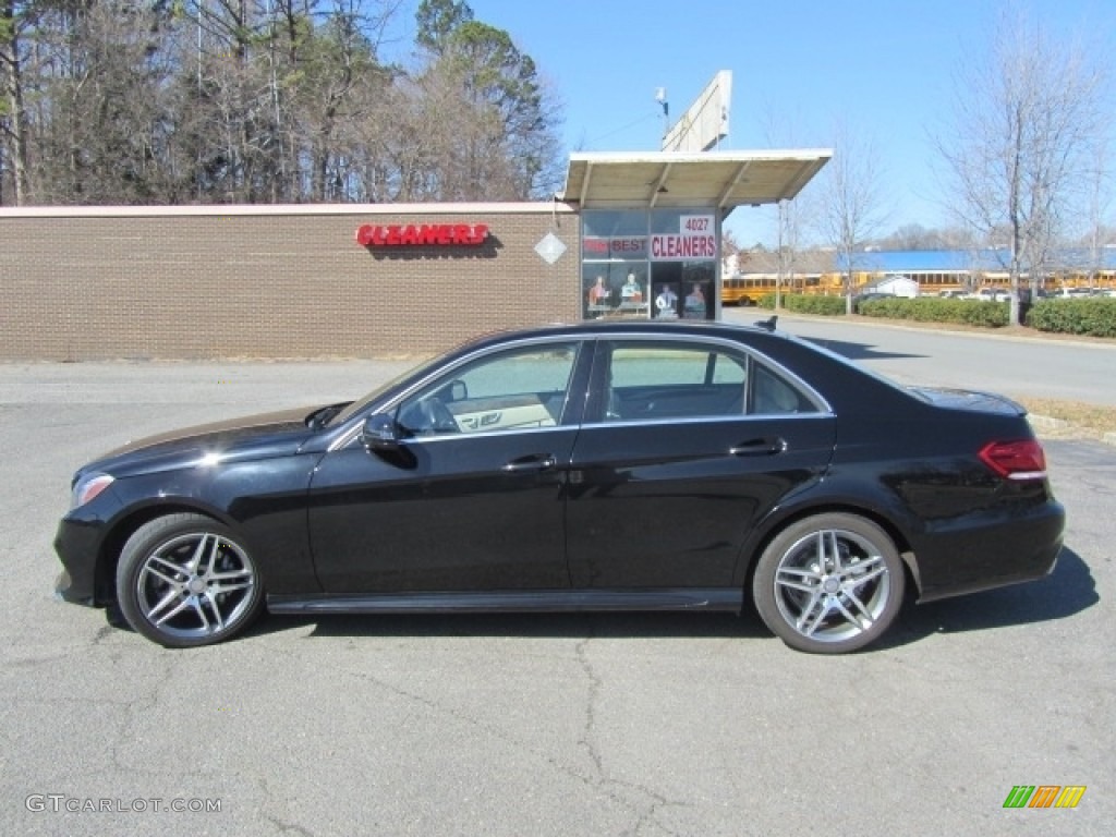 2014 E 350 4Matic Sport Sedan - Black / Silk Beige/Espresso Brown photo #7