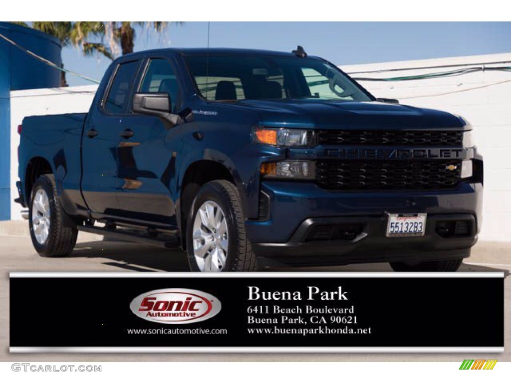 2020 Silverado 1500 Custom Double Cab - Northsky Blue Metallic / Jet Black photo #1