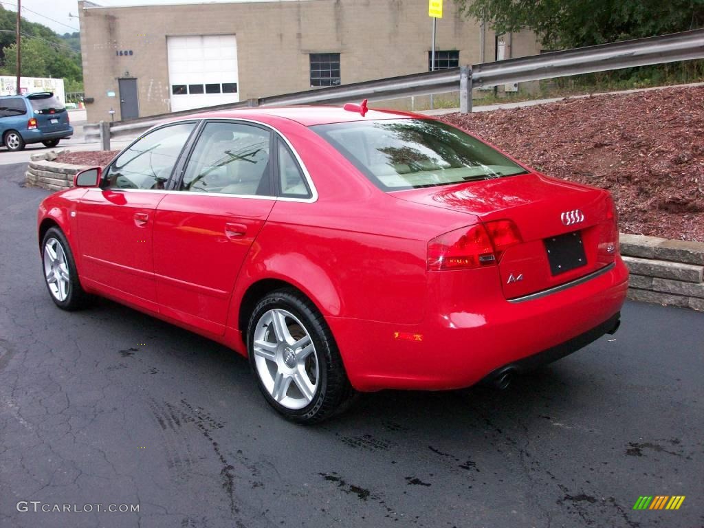 2006 A4 2.0T quattro Sedan - Brilliant Red / Beige photo #3