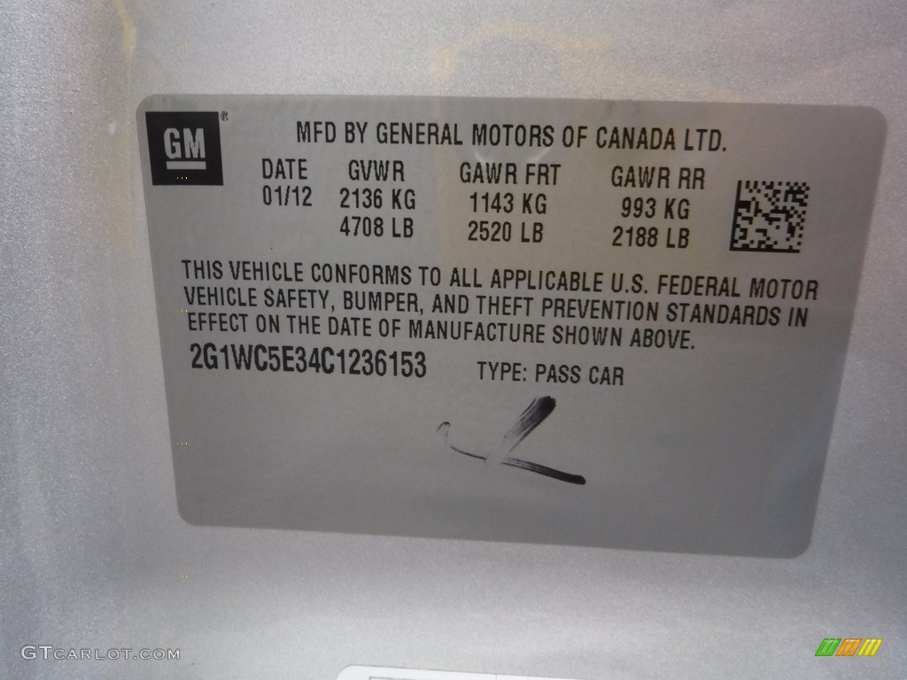 2012 Impala LTZ - Silver Ice Metallic / Ebony photo #29