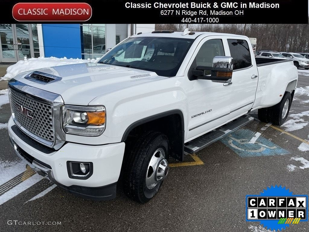 2017 Sierra 3500HD Denali Crew Cab 4x4 - Summit White / Cocoa/­Dark Sand photo #1