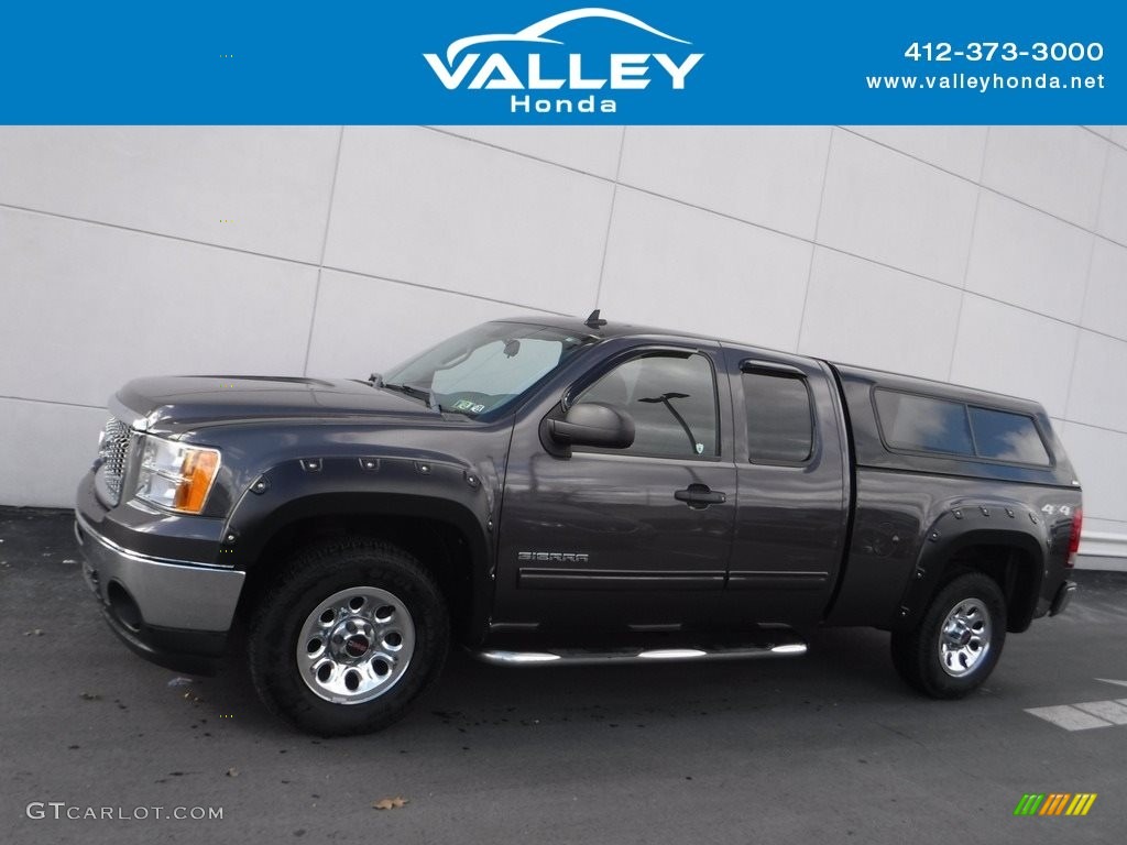 2010 Sierra 1500 SL Extended Cab 4x4 - Storm Gray Metallic / Dark Titanium photo #2