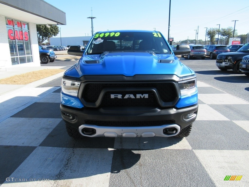 2021 1500 Rebel Crew Cab 4x4 - Hydro Blue Pearl / Black photo #2