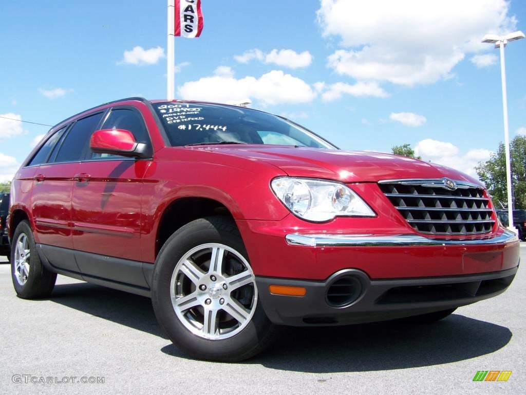 2007 Pacifica Touring - Inferno Red Crystal Pearl / Dark Khaki/Light Graystone photo #1