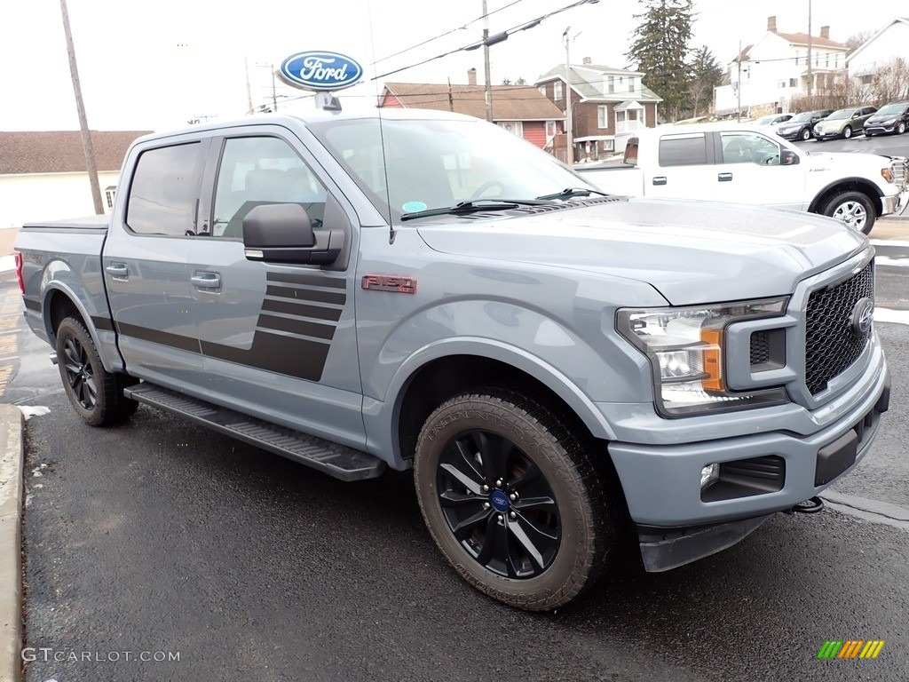 2019 F150 XLT Sport SuperCrew 4x4 - Abyss Gray / Sport Black/Red photo #8