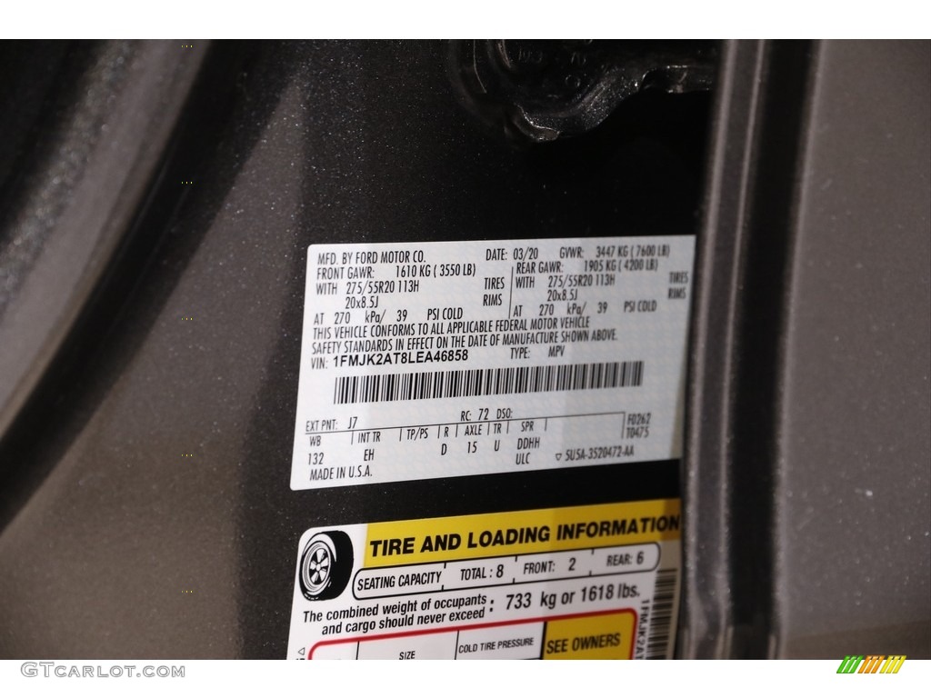 2020 Ford Expedition Limited Max 4x4 Color Code Photos | GTCarLot.com