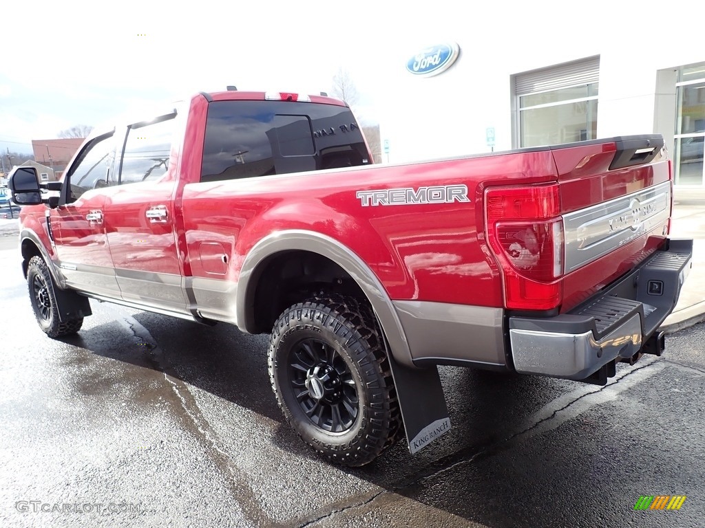 2021 F250 Super Duty King Ranch Crew Cab 4x4 - Rapid Red Metallic / Kingsville Antique/Java photo #3