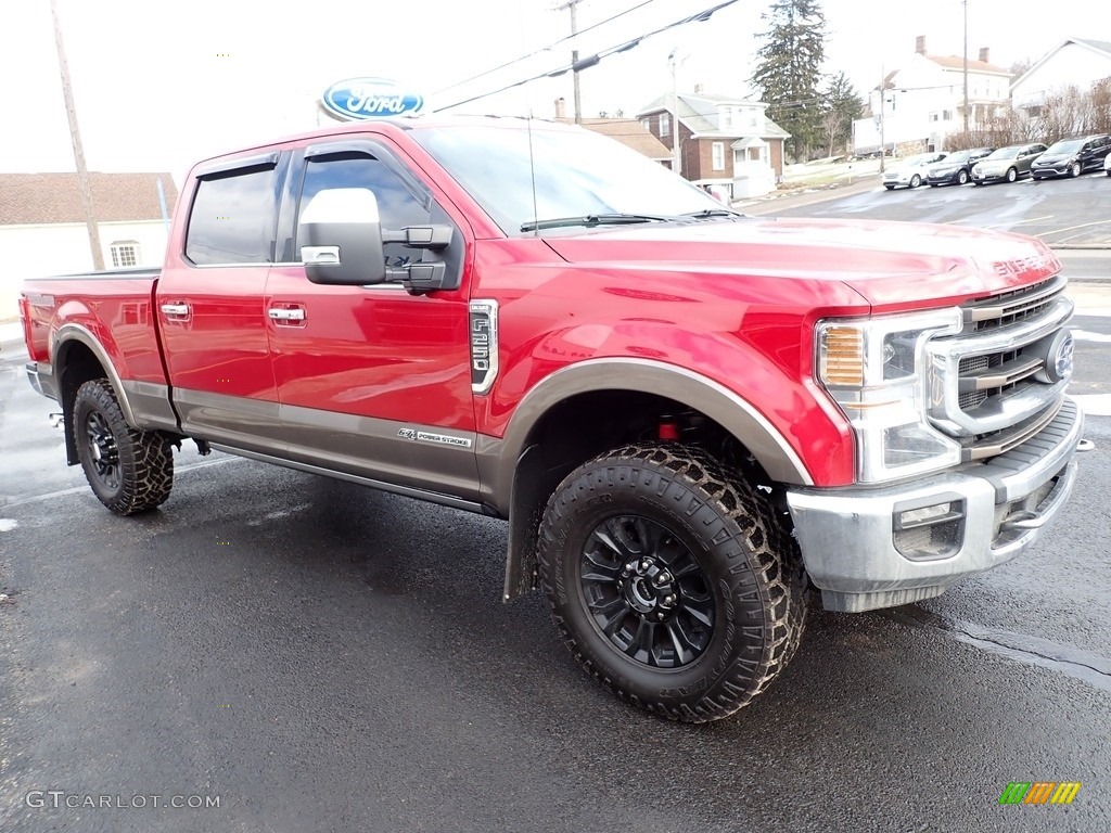 2021 F250 Super Duty King Ranch Crew Cab 4x4 - Rapid Red Metallic / Kingsville Antique/Java photo #7