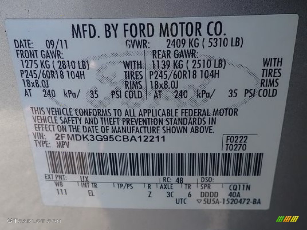 2012 Edge SE EcoBoost - Ingot Silver Metallic / Medium Light Stone photo #43