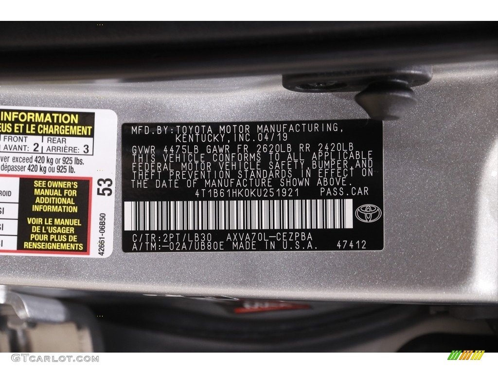 2019 Camry XSE - Celestial Silver Metallic / Red photo #21
