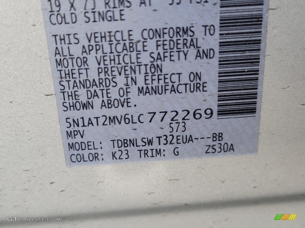 2020 Rogue Color Code K23 for Brilliant Silver Metallic Photo #143726511