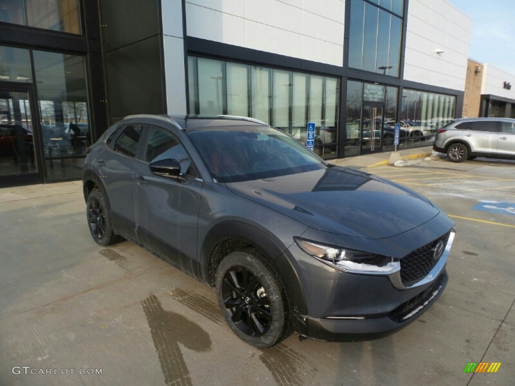 2022 CX-30 S Carbon Edition AWD - Polymetal Gray Metallic / Red photo #1