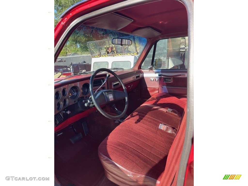 Burgundy Interior 1986 Chevrolet C/K K10 Silverado Regular Cab 4x4 Photo #143737600