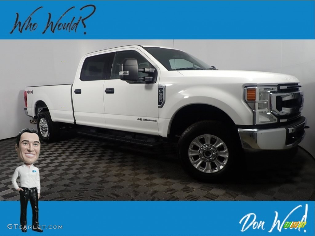 2020 F350 Super Duty XLT Crew Cab 4x4 - Oxford White / Medium Earth Gray photo #1