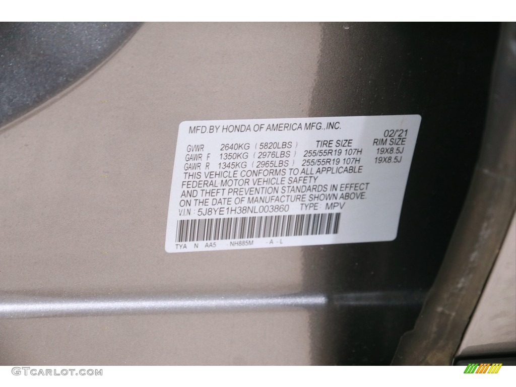 2022 MDX Color Code NH885M for Liquid Carbon Metallic Photo #143739154