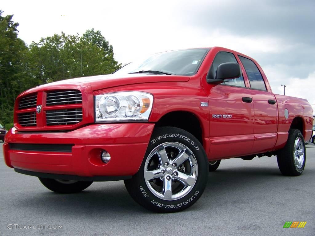 2007 Ram 1500 Sport Quad Cab 4x4 - Flame Red / Medium Slate Gray photo #5