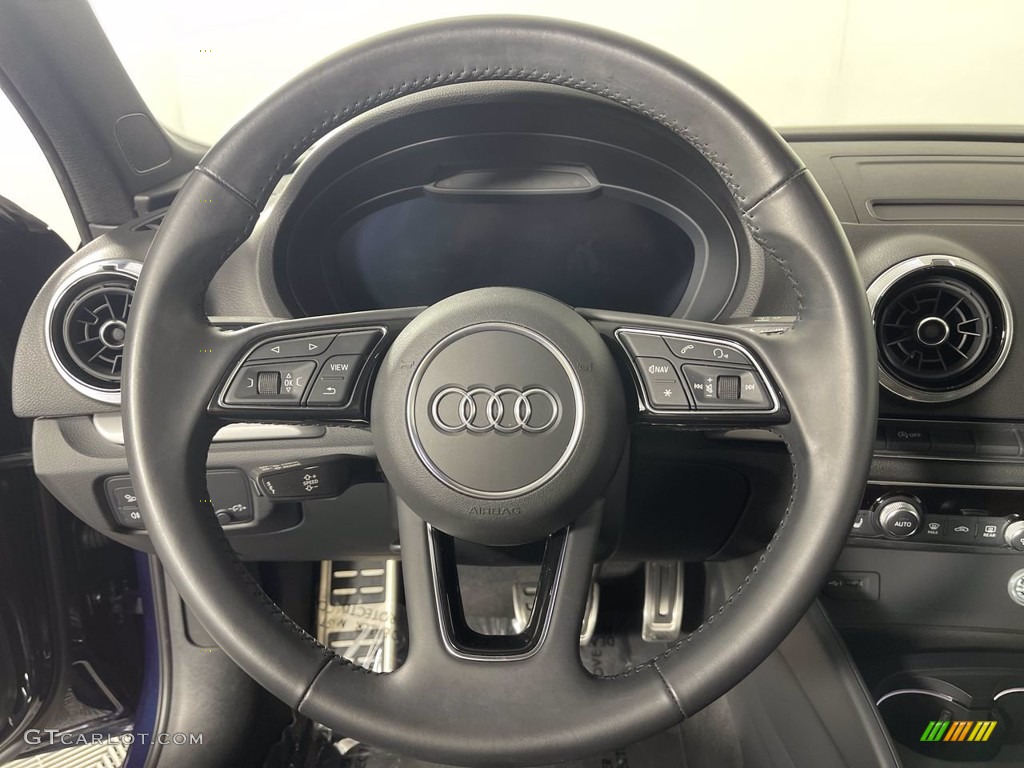 2018 Audi A3 2.0 Premium Black Steering Wheel Photo #143746124