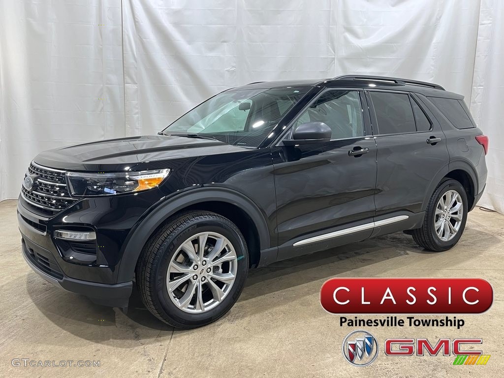 2021 Explorer XLT 4WD - Agate Black Metallic / Ebony photo #1