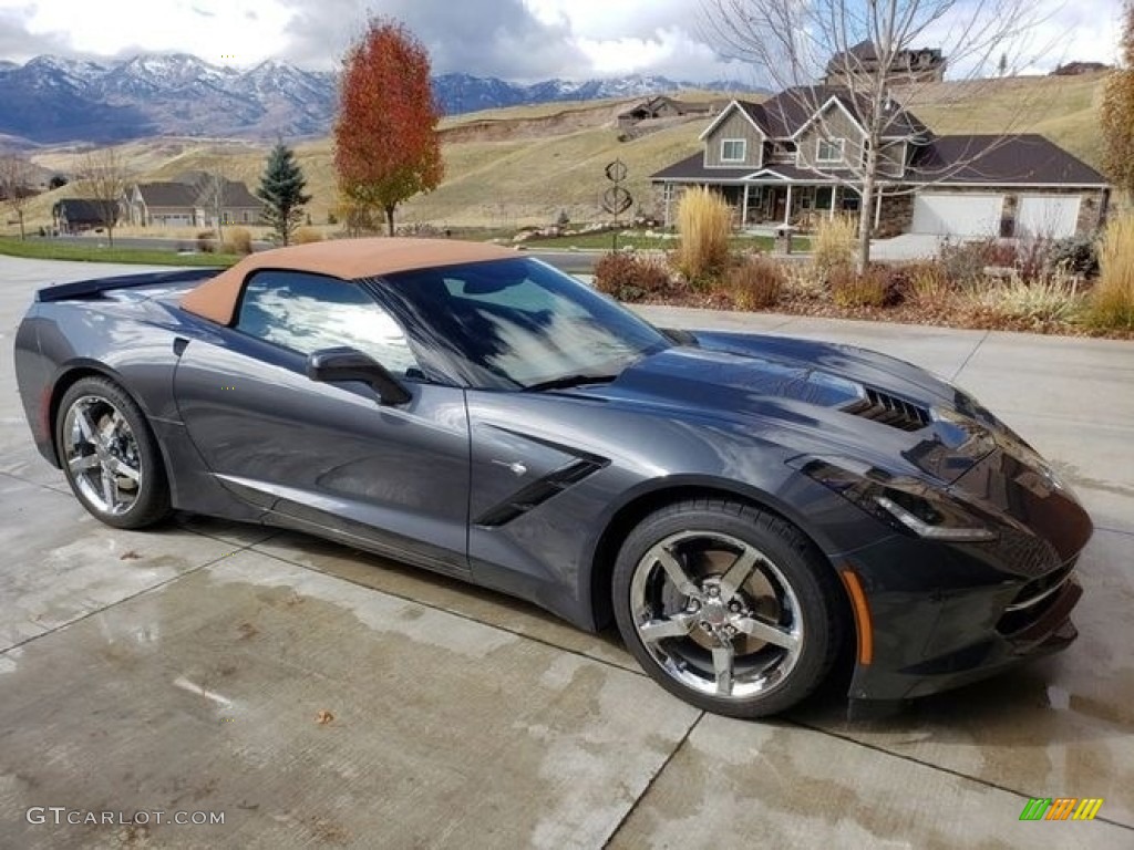 2014 Corvette Stingray Convertible - Cyber Gray Metallic / Kalahari photo #1