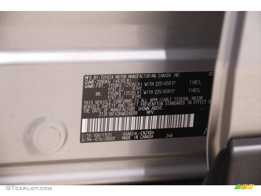 2019 RAV4 LE - Silver Sky Metallic / Black photo #20