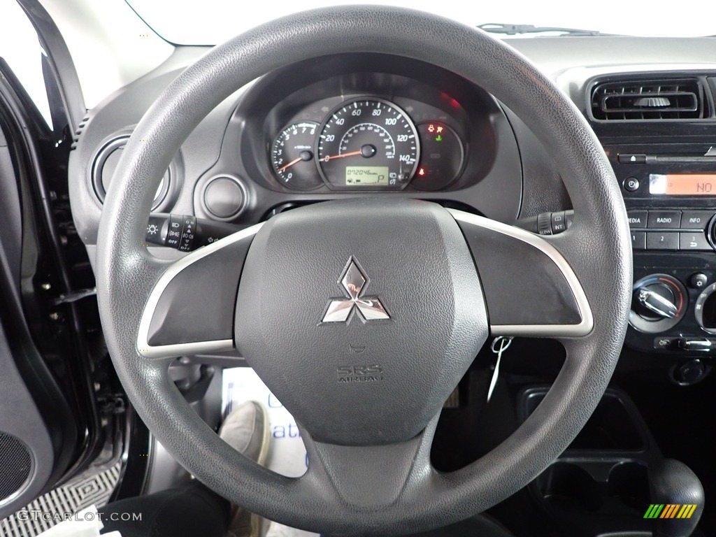 2017 Mitsubishi Mirage ES Black Steering Wheel Photo #143759157