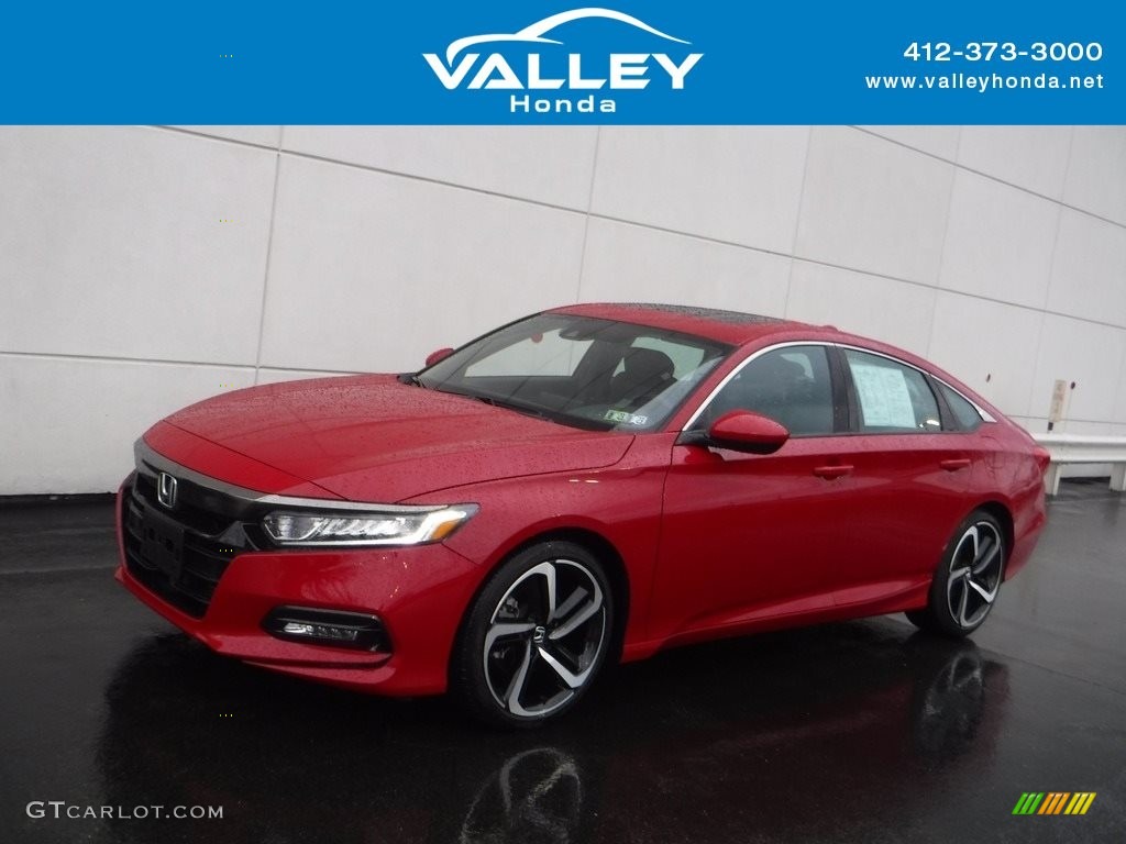 2019 Accord Sport Sedan - San Marino Red / Black photo #1