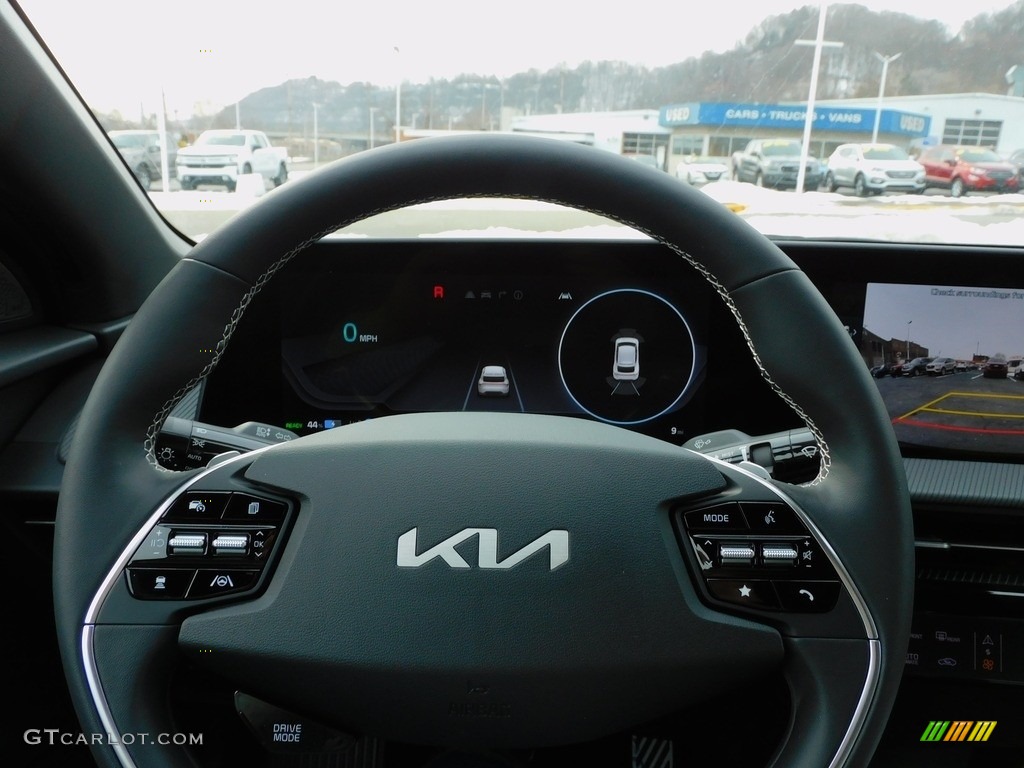 2022 Kia EV6 GT-Line AWD Black Steering Wheel Photo #143764778