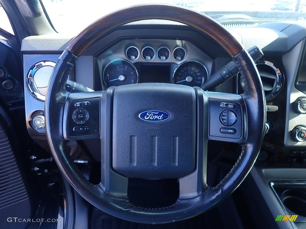 2016 Ford F450 Super Duty Platinum Crew Cab 4x4 Black Steering Wheel Photo #143767982