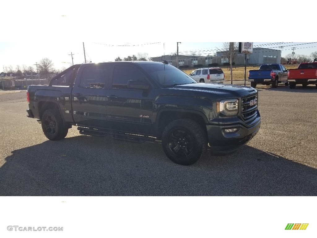 2017 Sierra 1500 SLT Crew Cab 4WD - Stone Blue Metallic / Jet Black photo #6