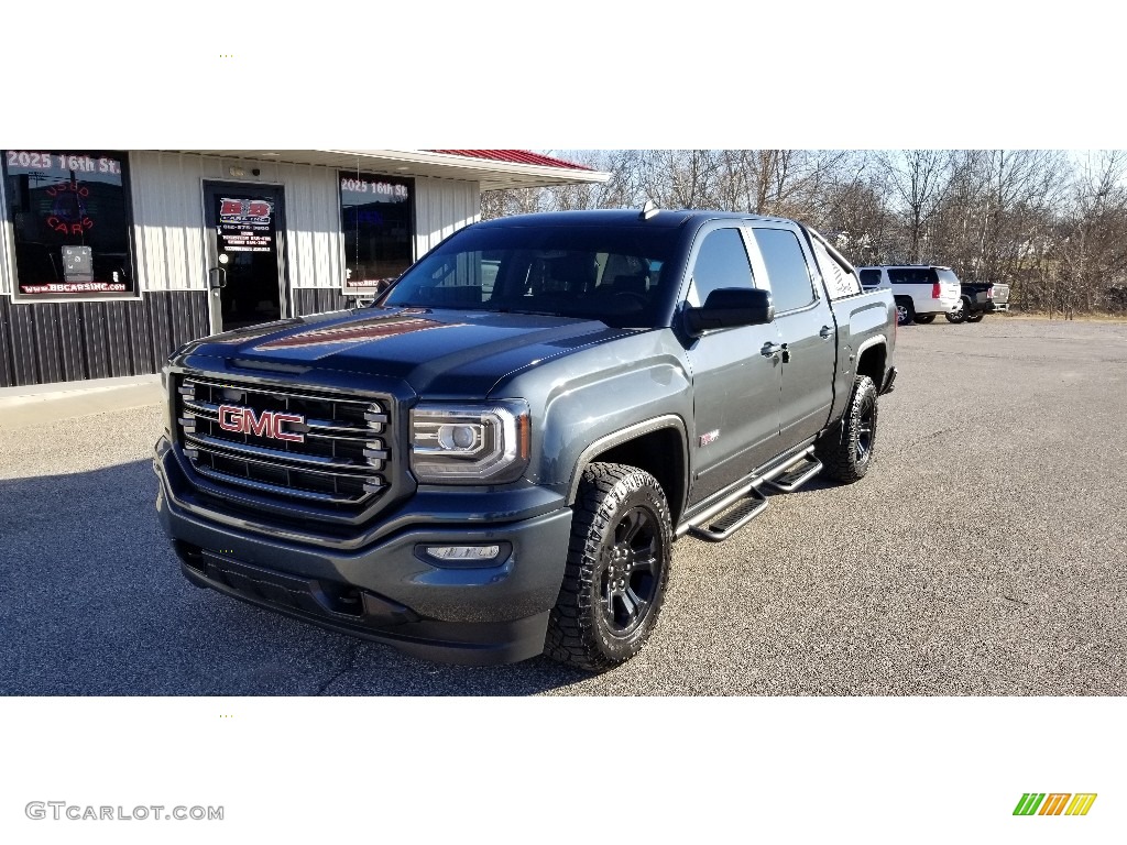 2017 Sierra 1500 SLT Crew Cab 4WD - Stone Blue Metallic / Jet Black photo #8