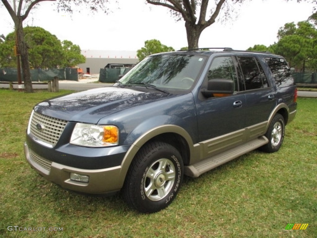 2003 Expedition Eddie Bauer - Medium Wedgewood Blue Metallic / Medium Parchment photo #13