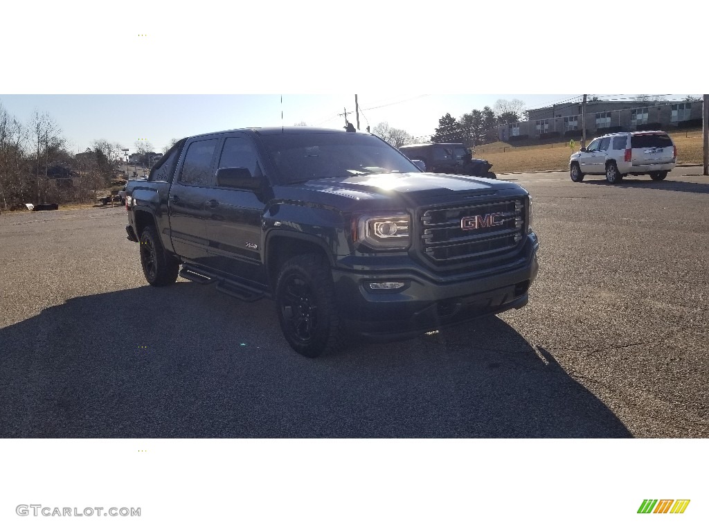 2017 Sierra 1500 SLT Crew Cab 4WD - Stone Blue Metallic / Jet Black photo #35
